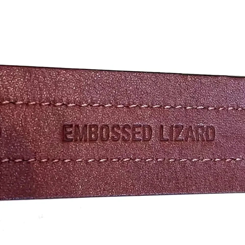 Johnston & Murphy Mens Belt Size 44/110 Brown Lizard Leather Ranger‎ Y2K 41553